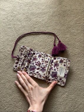 Sezane Fuchsia Tassel jewelry pouch new